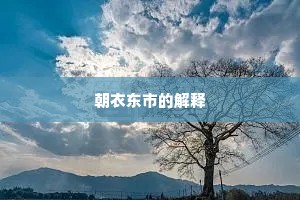 朝衣东市的解释