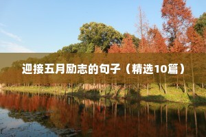迎接五月励志的句子（精选10篇）