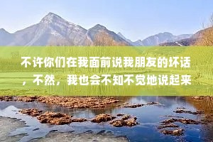 不许你们在我面前说我朋友的坏话，不然，我也会不知不觉地说起来