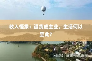 收入怪象：退货成主业，生活何以至此？