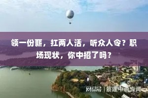 领一份薪，扛两人活，听众人令？职场现状，你中招了吗？