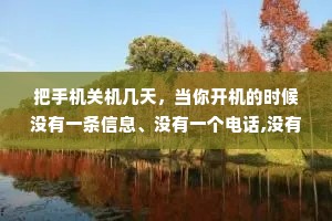 把手机关机几天，当你开机的时候没有一条信息、没有一个电话,没有一个人主动联系你，其实你啊，就这么孤独。
