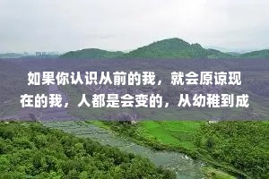 如果你认识从前的我，就会原谅现在的我，人都是会变的，从幼稚到成熟，从单纯到复杂，从直来直去到小心翼翼，从没心没肺到充满防备。