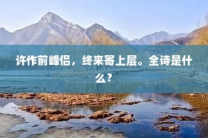 珍藏遗著卜灵蓍，终有刊时弗憾迟。的释义