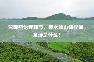 画桥流水抹晴烟，残照暮霞收宿雨。上一句是什么？