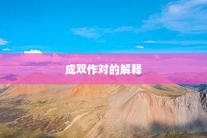 成双作对的解释 成双作对的解释