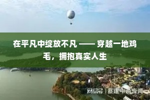 在平凡中绽放不凡 —— 穿越一地鸡毛，拥抱真实人生