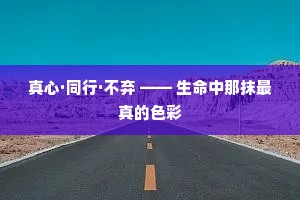 真心·同行·不弃 —— 生命中那抹最真的色彩