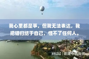 我心里都是事，但我无法表达，我把错归结于自己，怪不了任何人。
