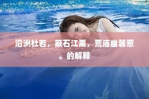 未减遥客情，西望杳何极。的意思及出处