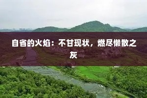 自省的火焰：不甘现状，燃尽懒散之灰
