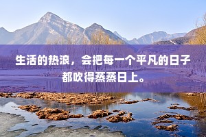 生活的热浪，会把每一个平凡的日子都吹得蒸蒸日上。