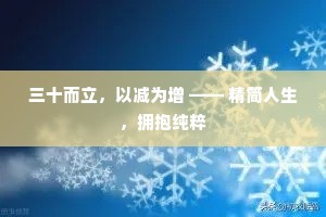 三十而立，以减为增 —— 精简人生，拥抱纯粹