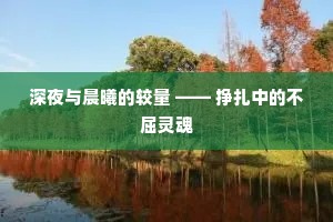 深夜与晨曦的较量 —— 挣扎中的不屈灵魂