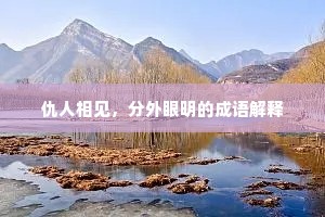 仇人相见，分外眼明的成语解释