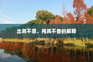 出其不意，掩其不备的解释
