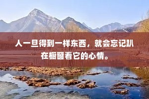 人一旦得到一样东西，就会忘记趴在橱窗看它的心情。