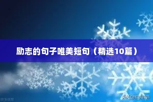 小学生励志语录正能量（精选8篇）