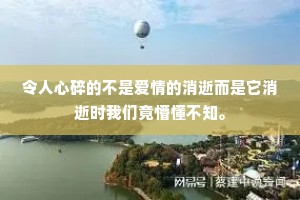 令人心碎的不是爱情的消逝而是它消逝时我们竟懵懂不知。