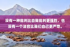 没有一种批判比自我批判更强烈，也没有一个法官比我们自己更严苛。