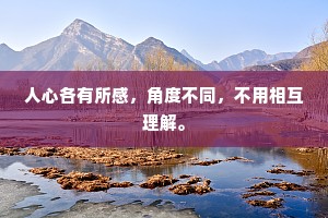人心各有所感，角度不同，不用相互理解。