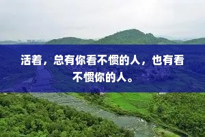 活着，总有你看不惯的人，也有看不惯你的人。
