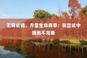 无畏试错，方显生命真章：在尝试中拥抱不完美