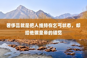 奢侈品就是把人维持在乞丐状态，却给他做皇帝的错觉
