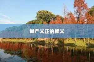 词严义正的释义