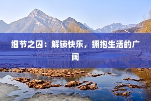 细节之囚：解锁快乐，拥抱生活的广阔