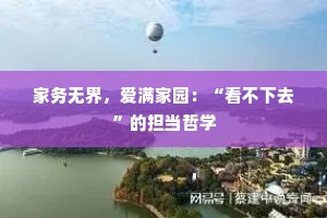 家务无界，爱满家园：“看不下去”的担当哲学