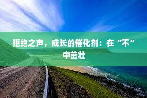拒绝之声，成长的催化剂：在“不”中茁壮