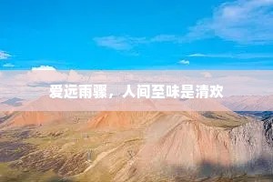 爱远雨骤，人间至味是清欢