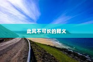 此风不可长的释义