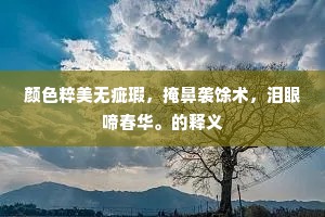 黄风雾罩的成语解释