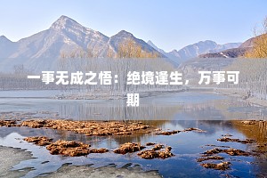 一事无成之悟：绝境逢生，万事可期