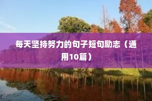 每天坚持努力的句子短句励志（通用10篇）