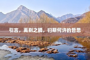 引言，离别之瞬，归期何许的哲思