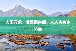 人间万象：非黑即白间，人人皆有多彩面