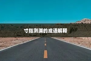 寸指测渊的成语解释
