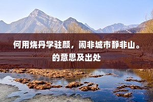 眼下幸无事，世间何足论。的解释