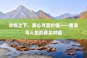华饰之下，真心方显价值——售卖与人生的真实对话