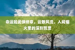 命运如武侠终章，云散风流，人间烟火里的深刻哲思