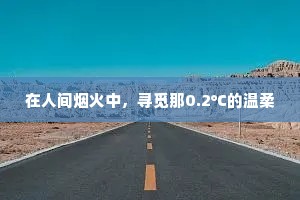 在人间烟火中，寻觅那0.2℃的温柔