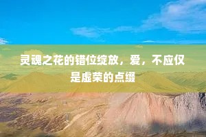 灵魂之花的错位绽放，爱，不应仅是虚荣的点缀