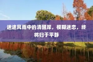 迷途风雨中的清醒岸，模糊迷恋，终将归于平静