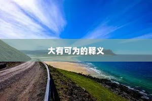 大有可为的释义