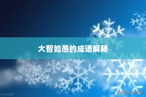 大智如愚的成语解释