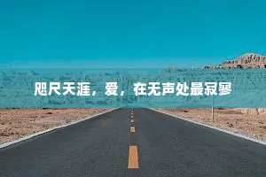 咫尺天涯，爱，在无声处最寂寥