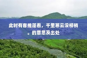 怀哉括苍小，安用借留为。的意思及出处